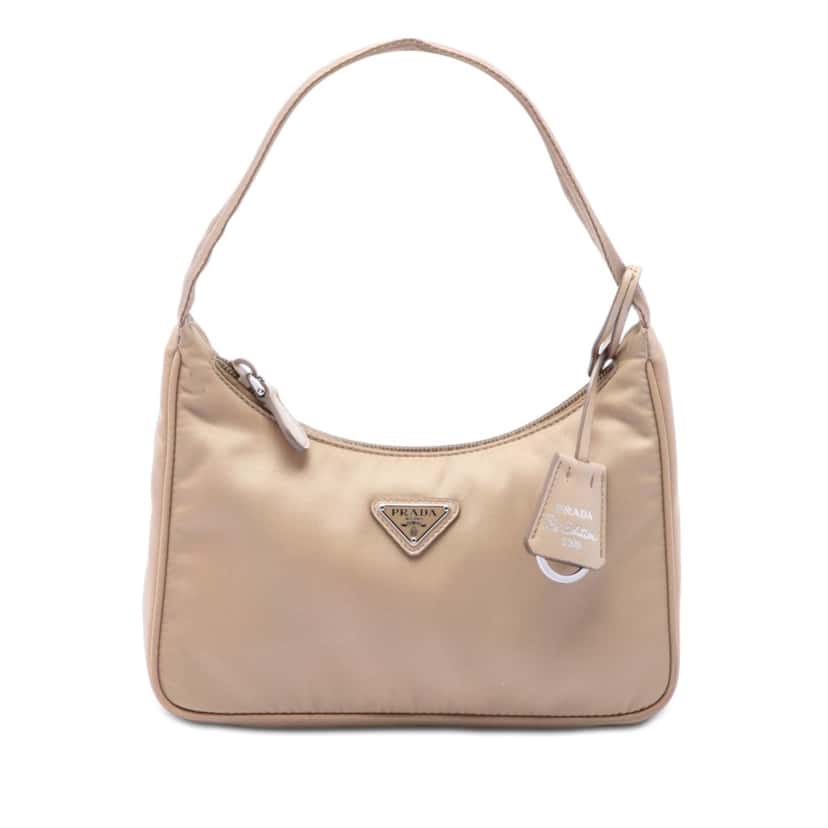 Prada Mini Tessuto Re Edition 2000 Shoulder Bag Beige Very good condition - Front View