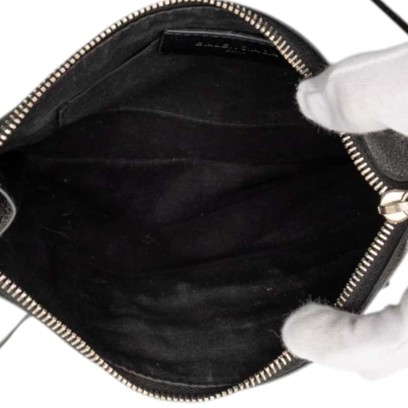 Balenciaga Chevre Motocross Classic Metallic Edge Clutch Black Leather Very good condition - Model View