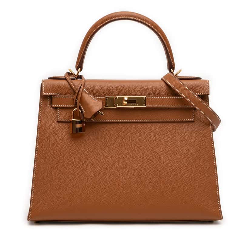 Hermès Epsom Kelly II Sellier 28 Brown Leather Very good condition - Front View