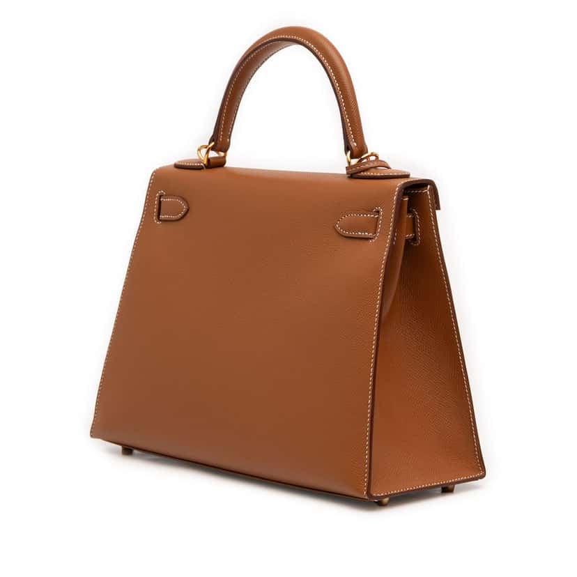 Hermès Epsom Kelly II Sellier 28 Brown Leather Very good condition - Back View