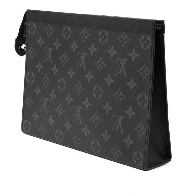 Louis Vuitton Monogram Eclipse Pochette Voyage MM Black Very good condition - Back View