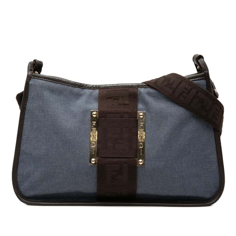 Fendi Denim Pochette Crossbody Blue Very good condition - Front View