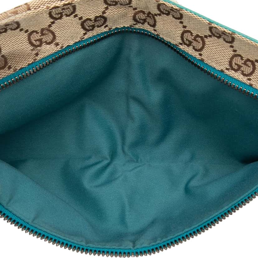 Gucci GG Canvas Web Double Pocket Belt Bag Beige Very good condition - Model View