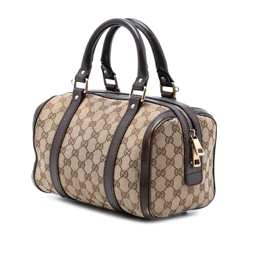 Gucci Small GG Canvas Joy Boston Bag Beige Very good condition - Back View