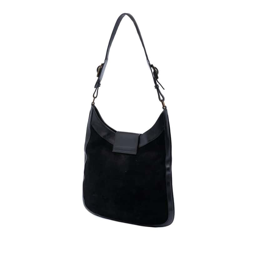 Gucci Suede Jackie Shoulder Bag Black Leather Very good condition - Back View