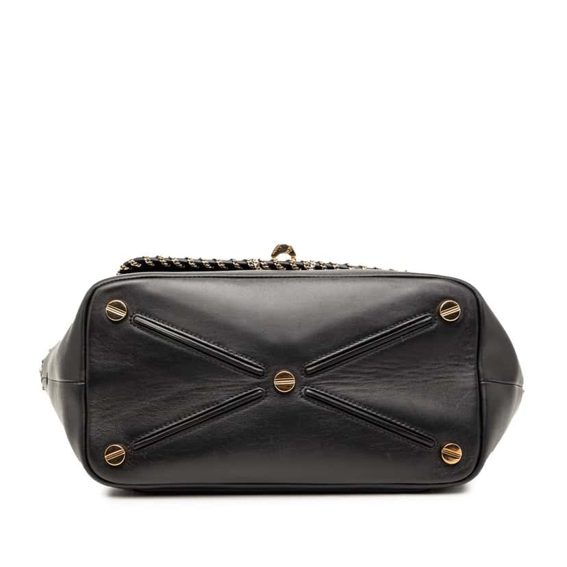 Valentino Leather Demilune Whipstitch Satchel Black Leather Very good condition - Inside View
