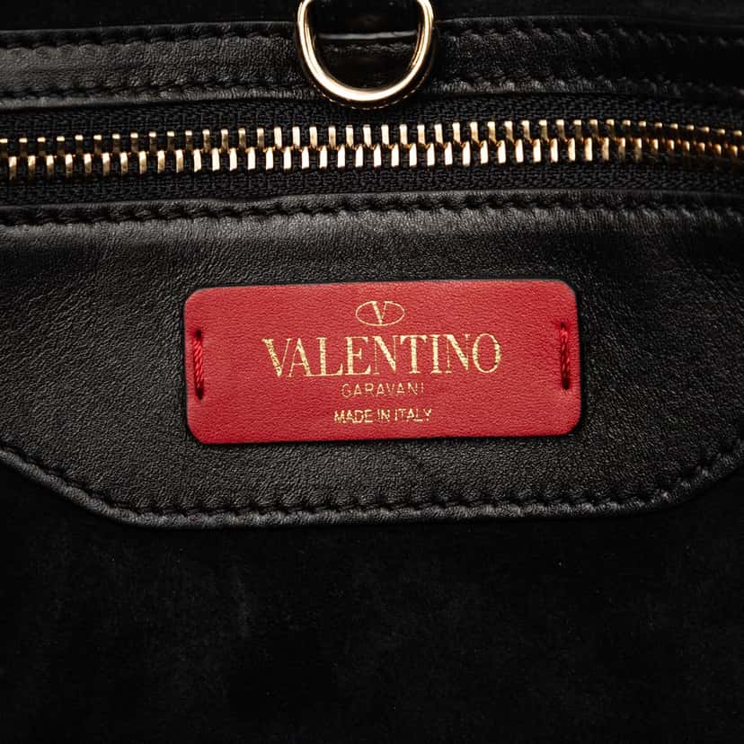 Valentino Leather Demilune Whipstitch Satchel Black Leather Very good condition - Box View