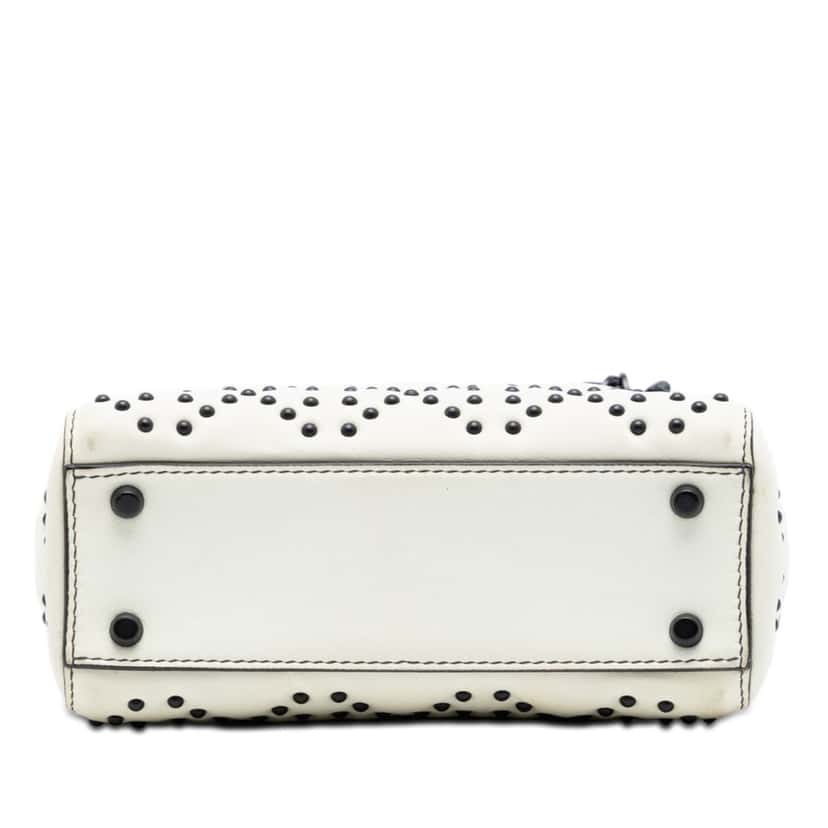 Dior Mini Ultra Matte Calfskin Cannage Studded Supple Lady Dior White Leather Very good condition - Inside View