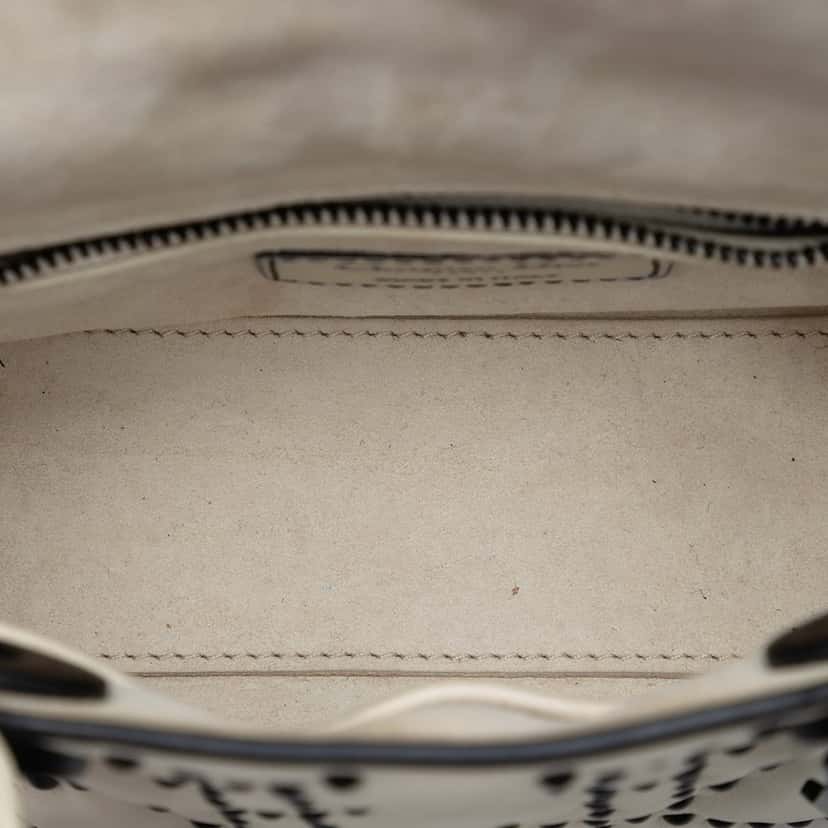 Dior Mini Ultra Matte Calfskin Cannage Studded Supple Lady Dior White Leather Very good condition - Model View