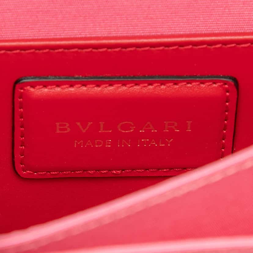 Bvlgari Small Calfskin Serpenti Forever Top Handle Bag Red Leather Very good condition - Box View
