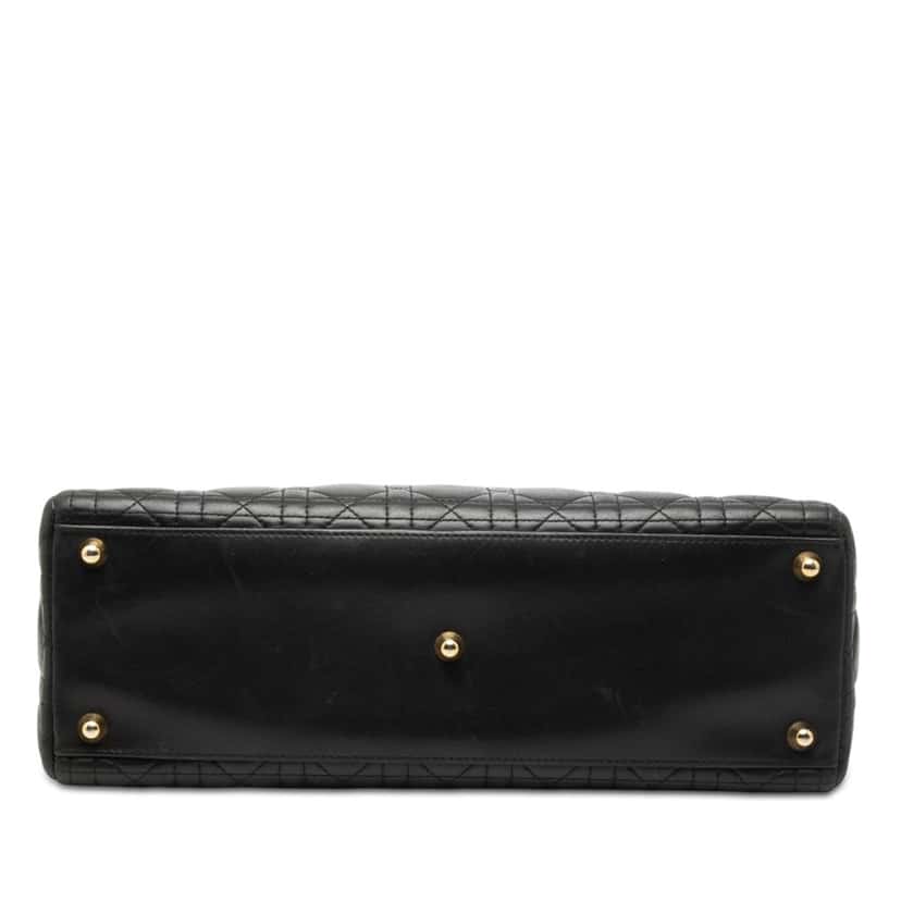 Dior Large Lambskin Cannage Lady Dior Black Leather Very good condition - Inside View