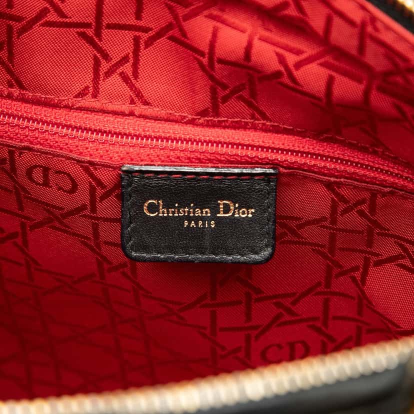 Dior Large Lambskin Cannage Lady Dior Black Leather Very good condition - Box View