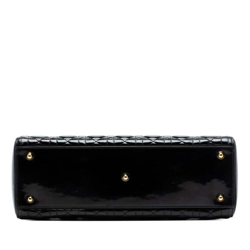 Dior Large Patent Cannage Lady Dior Black Leather Very good condition - Inside View