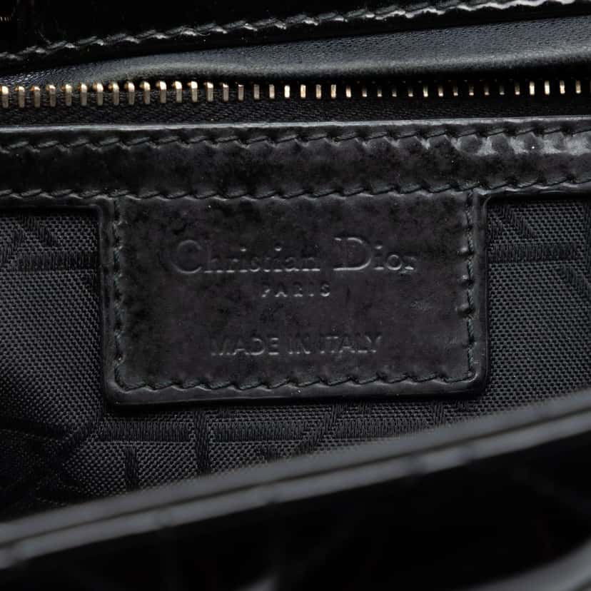 Dior Large Patent Cannage Lady Dior Black Leather Very good condition - Box View