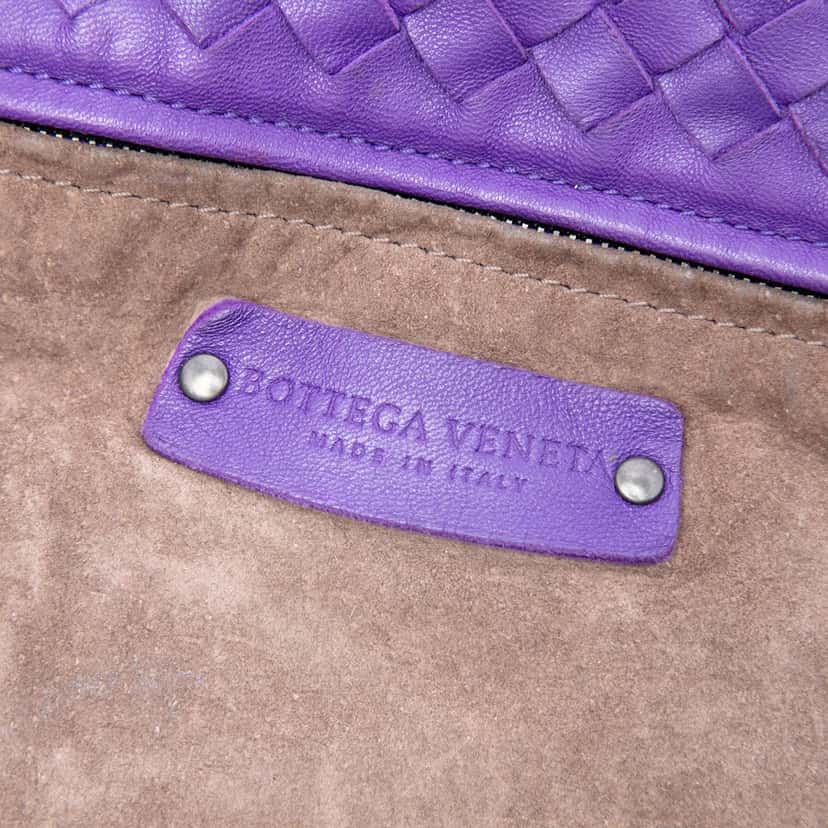 Bottega Veneta Large Nappa Intrecciato Cesta Tote Purple Leather Very good condition - Box View
