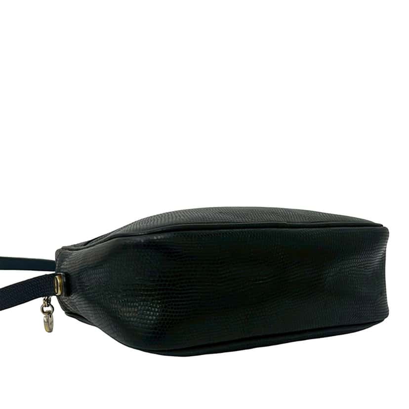 Ferragamo Embossed Lizard Leather Vara Crossbody Black Leather Very good condition - Inside View