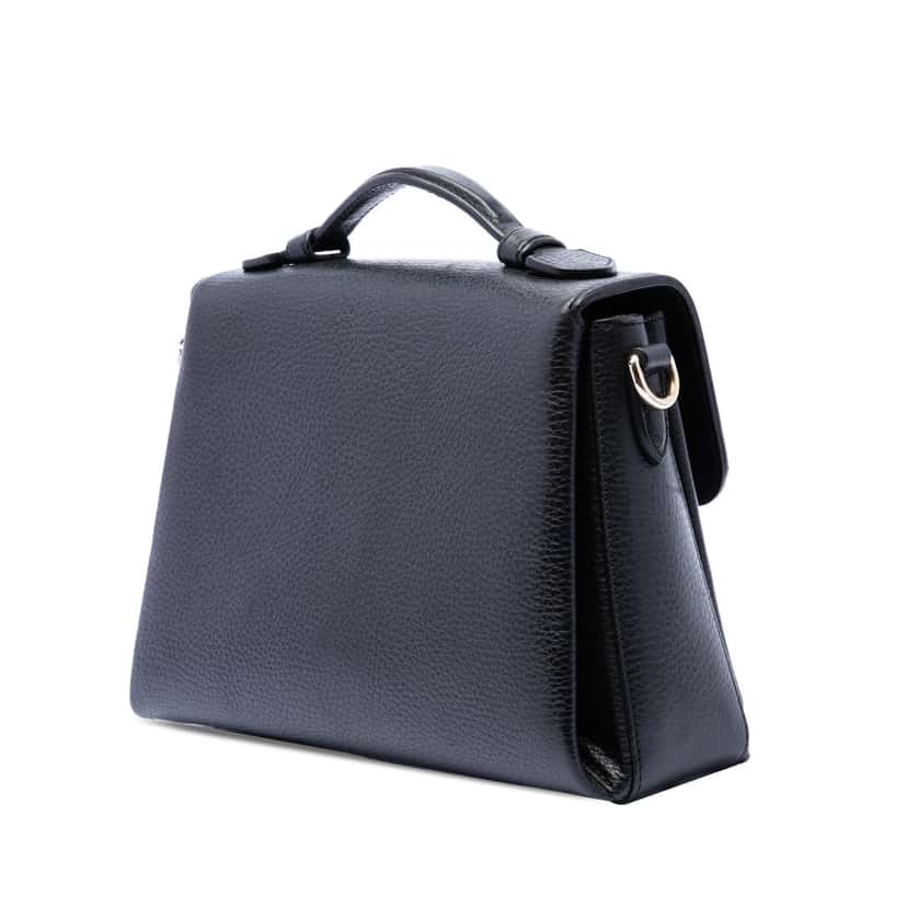 Gucci Small Dollar Calf Interlocking G Satchel Black Leather Very good condition - Back View