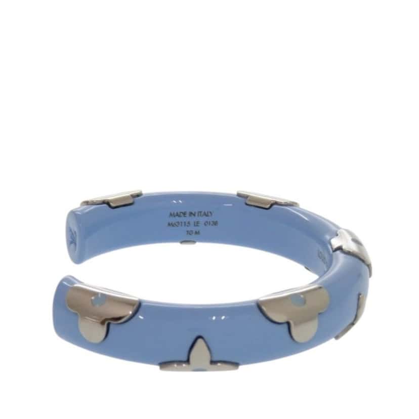 Louis Vuitton Resin and Brass Daily Monogram Cuff Bracelet Blue Plastic Very good condition - Back View
