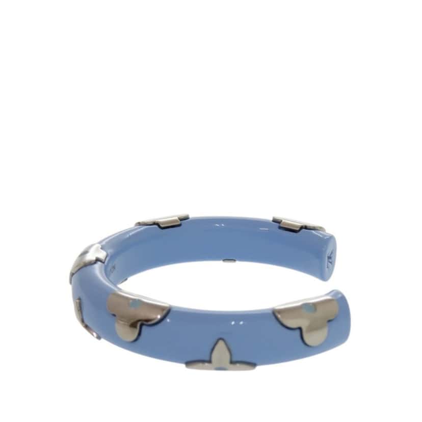 Louis Vuitton Resin and Brass Daily Monogram Cuff Bracelet Blue Plastic Very good condition - Inside View