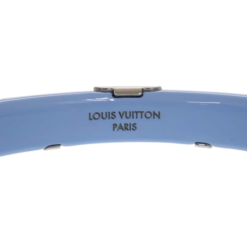 Louis Vuitton Resin and Brass Daily Monogram Cuff Bracelet Blue Plastic Very good condition - Box View