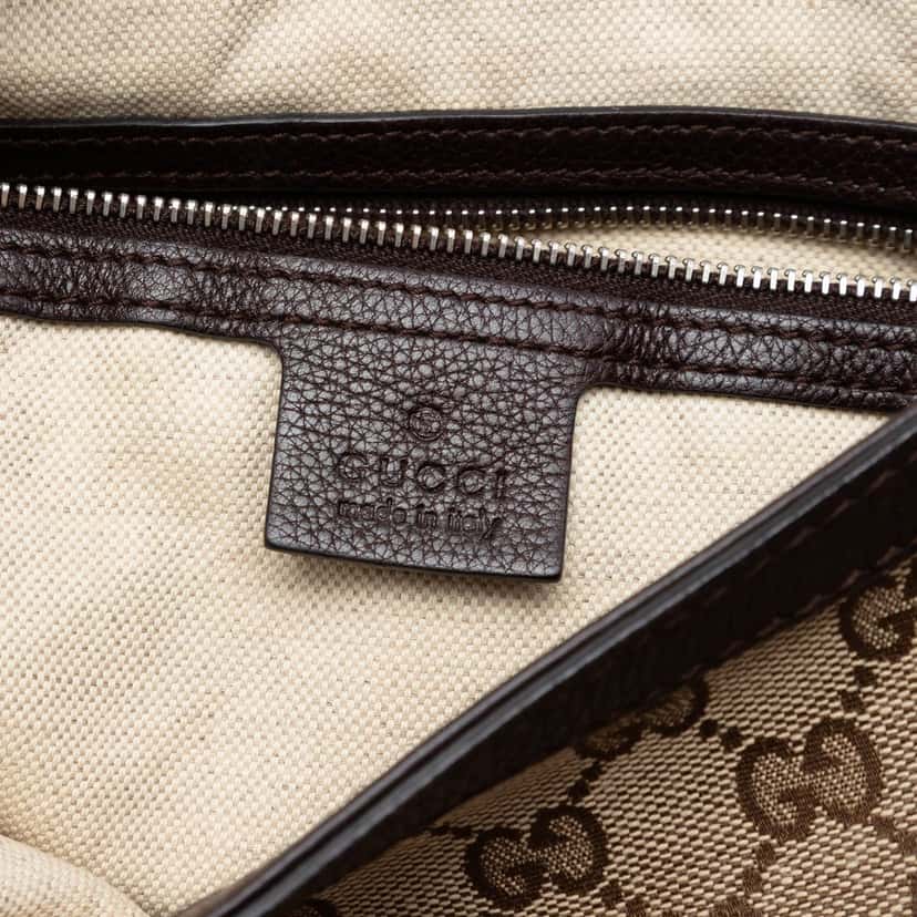 Gucci Large GG Canvas Techno Horsebit Satchel Beige Very good condition - Box View