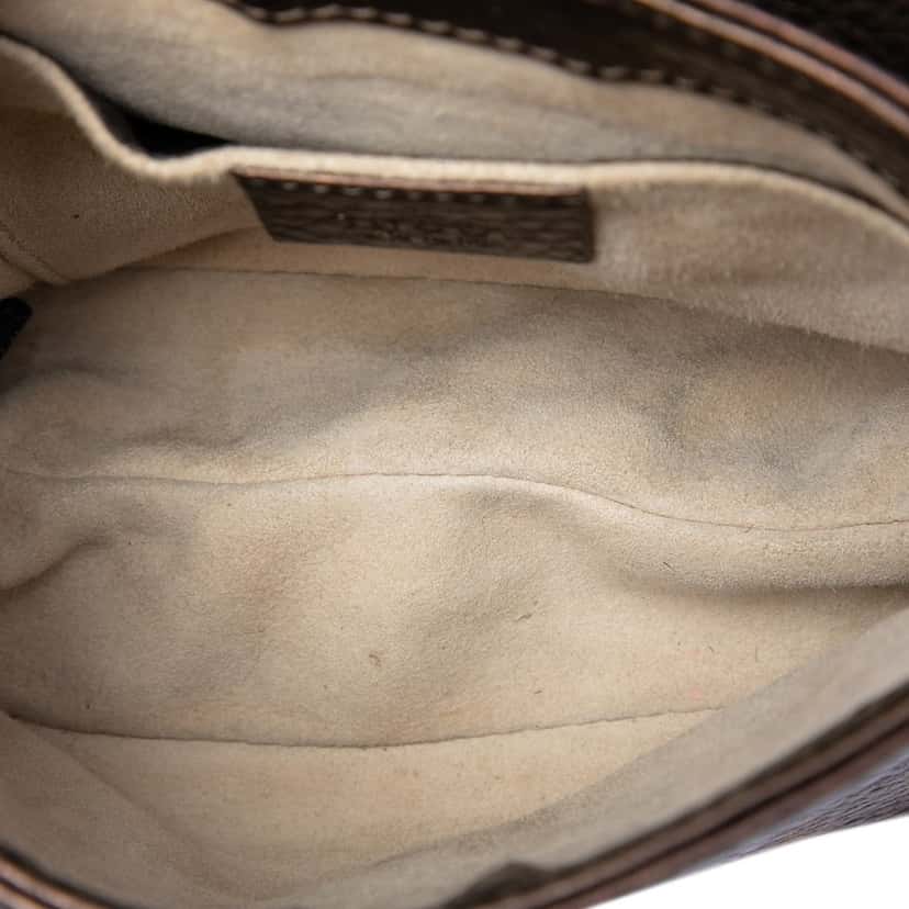Gucci Small Metallic Pebbled Calfskin 1973 Chain Crossbody Brown Leather Very good condition - Model View