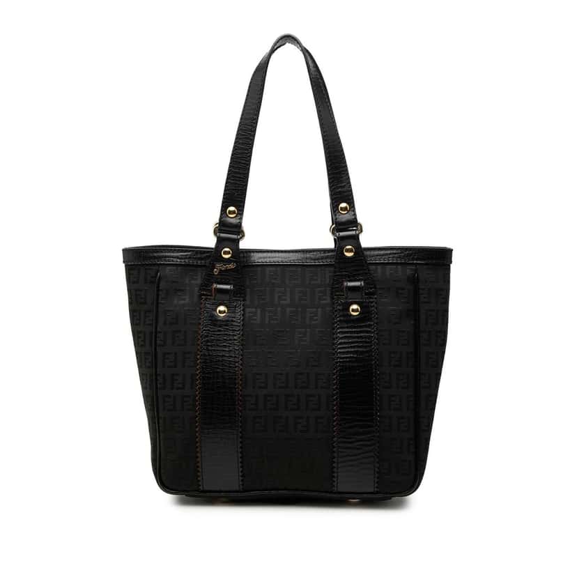 Fendi Zucchino Canvas Tote Black Very good condition - Front View