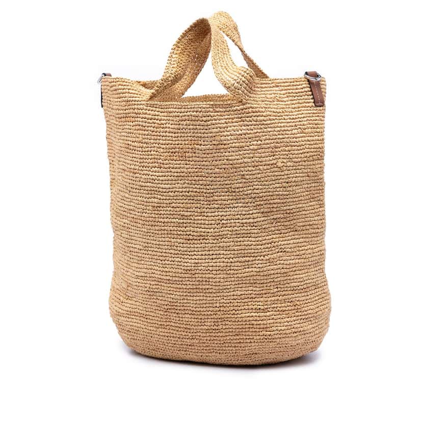 Loewe Raffia Slit Satchel Beige Very good condition - Back View