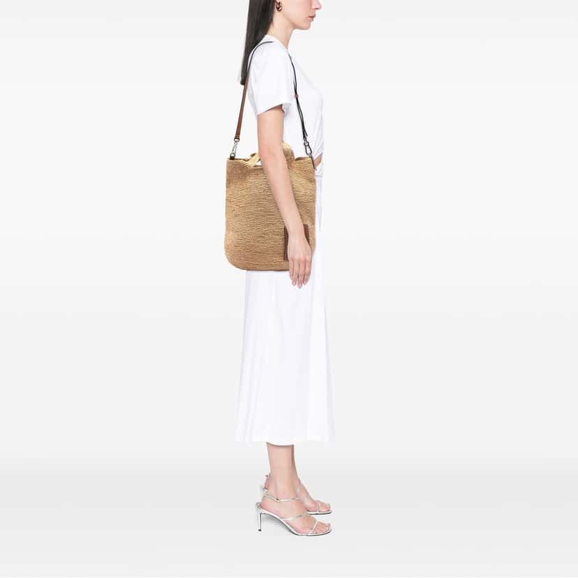 Loewe Raffia Slit Satchel Beige Very good condition - Box View