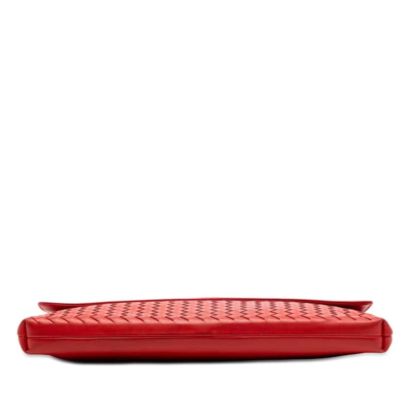 Bottega Veneta Nappa Intrecciato Portfolio Flap Clutch Red Leather Very good condition - Inside View