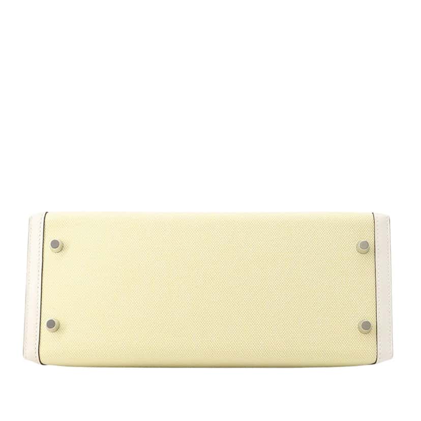 Hermès Toile H and Swift Kelly II Sellier 28 Yellow Very good condition - Inside View