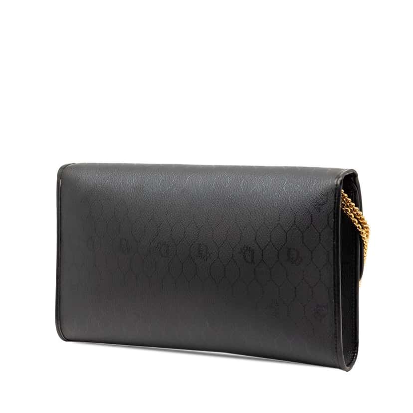 Dior Honeycomb Coated Canvas Chain Crossbody Black Very good condition - Back View