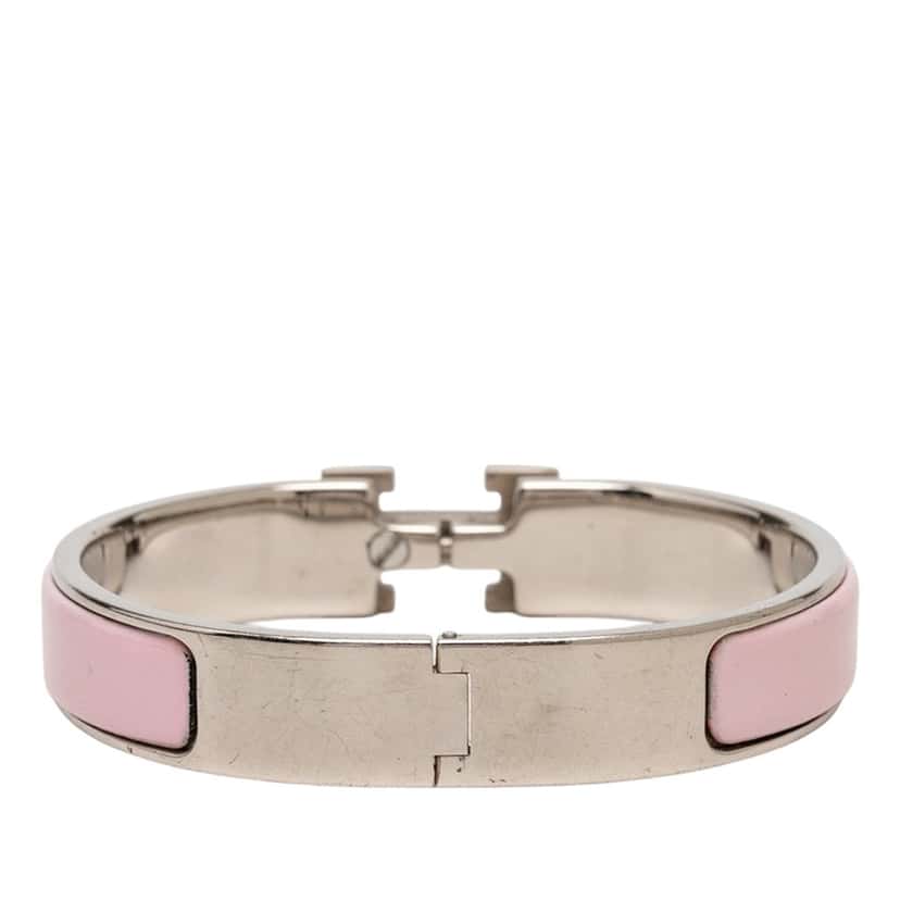 Hermès Narrow Enamel Clic H Bracelet PM Pink Very good condition - Inside View