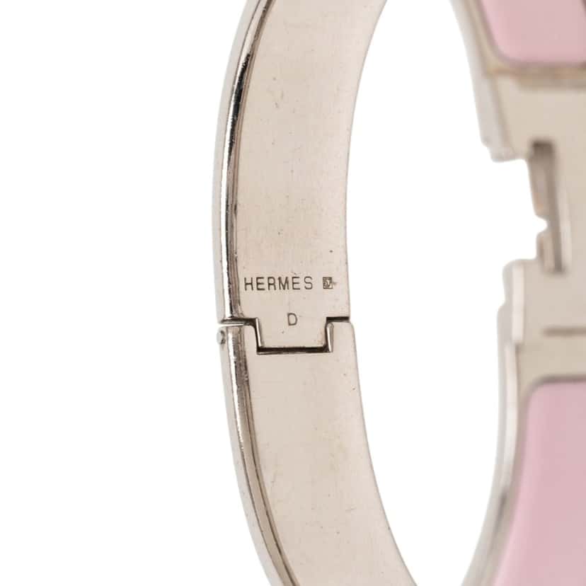 Hermès Narrow Enamel Clic H Bracelet PM Pink Very good condition - Model View