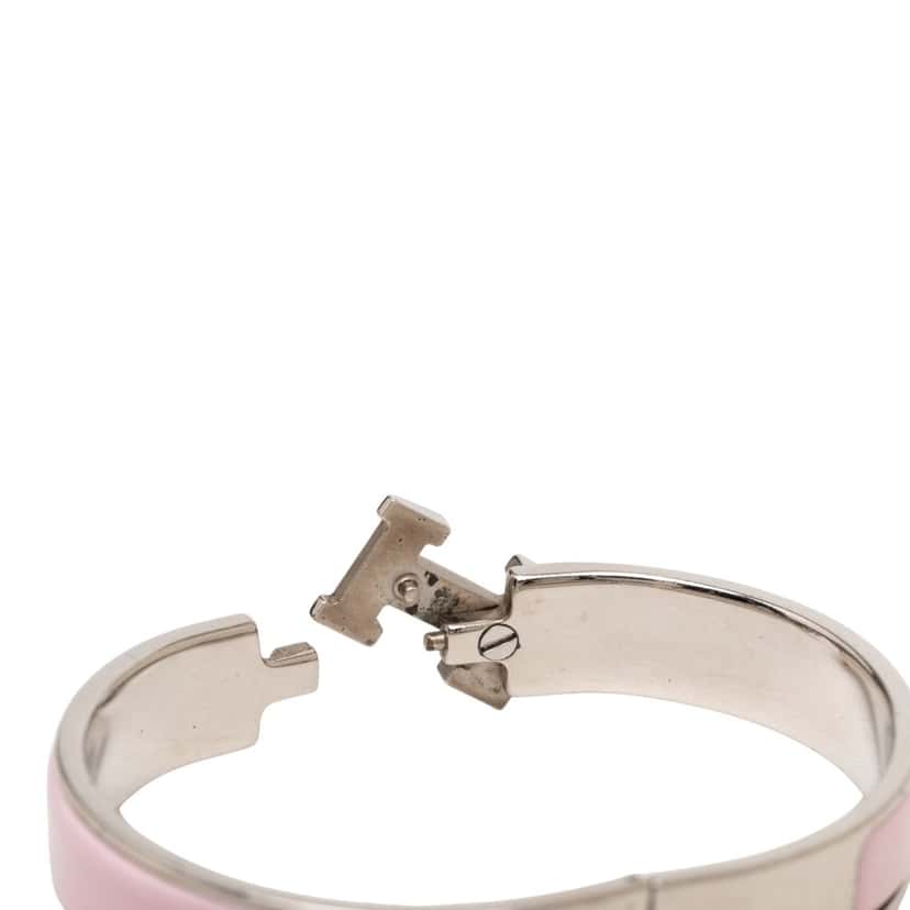 Hermès Narrow Enamel Clic H Bracelet PM Pink Very good condition - Box View