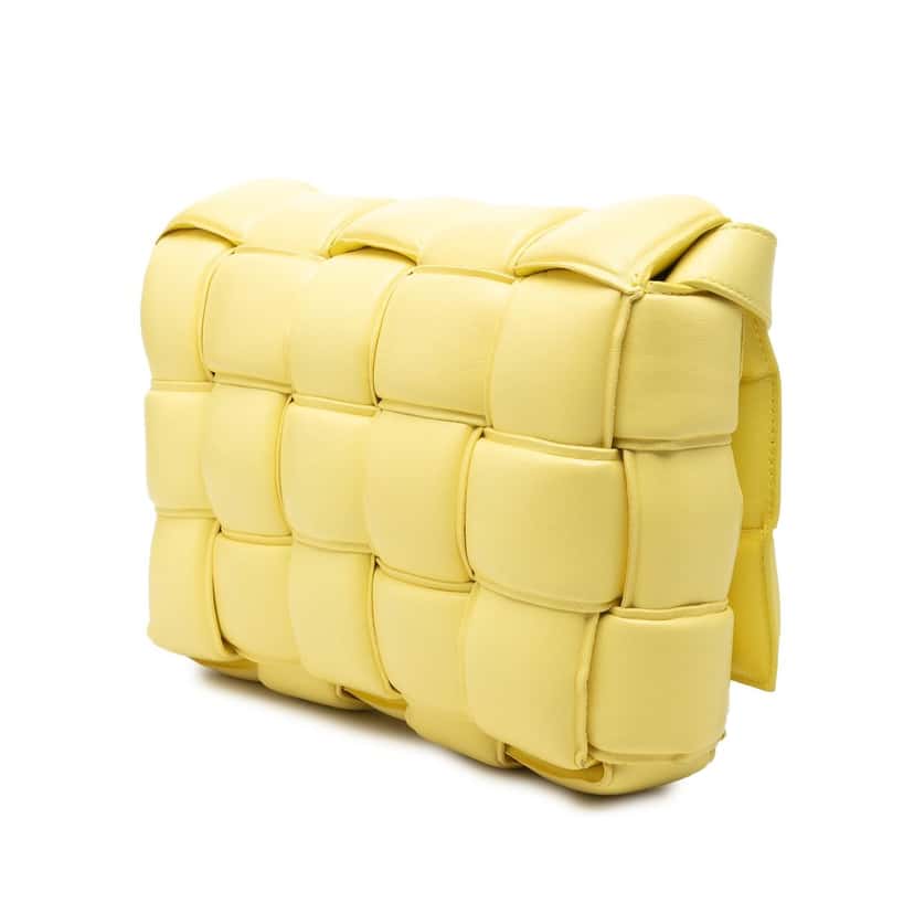 Bottega Veneta Nappa Intrecciato Padded Cassette Crossbody Yellow Leather Very good condition - Back View
