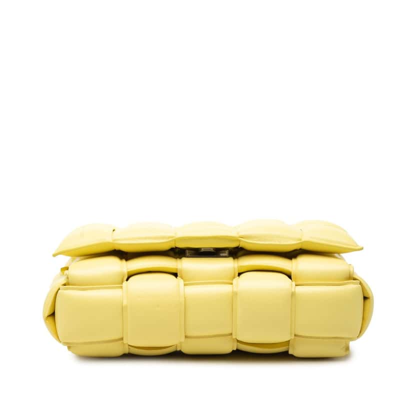 Bottega Veneta Nappa Intrecciato Padded Cassette Crossbody Yellow Leather Very good condition - Inside View