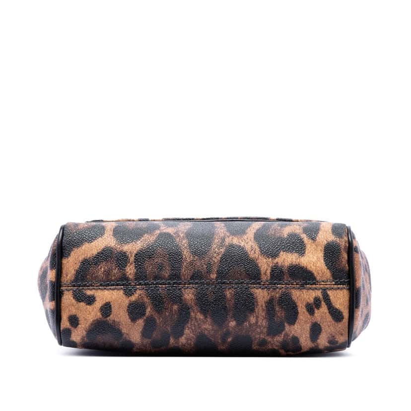 Dolce & Gabbana Mini Leopard Print Calfskin Miss Sicily Satchel Brown Leather Very good condition - Inside View