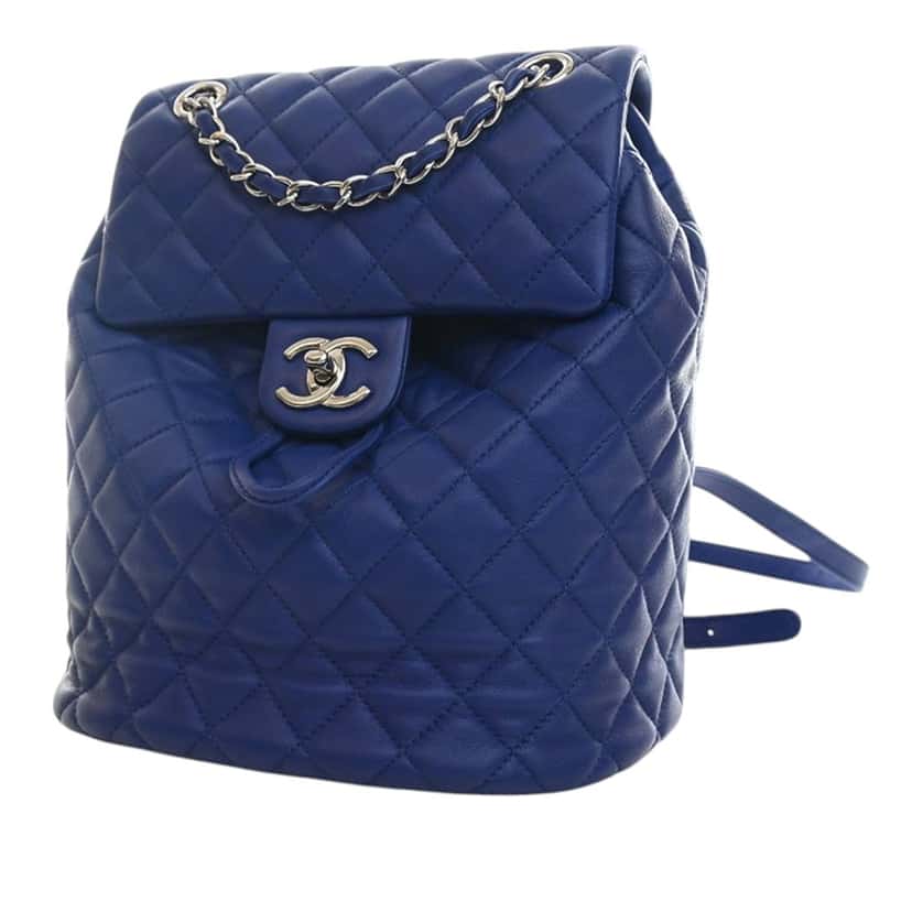 Chanel Small Lambskin Urban Spirit Backpack Blue Leather Very good condition - Inside View