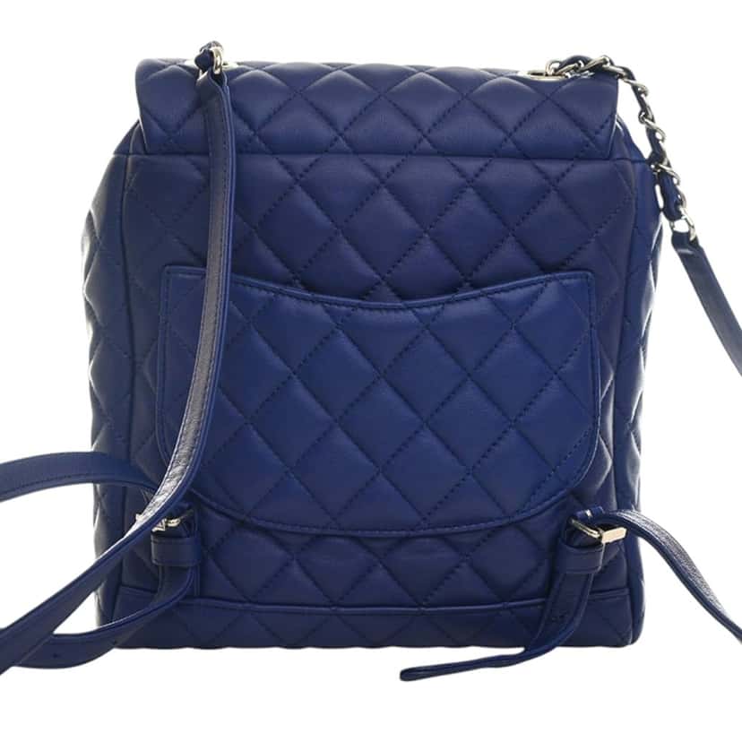 Chanel Small Lambskin Urban Spirit Backpack Blue Leather Very good condition - Model View