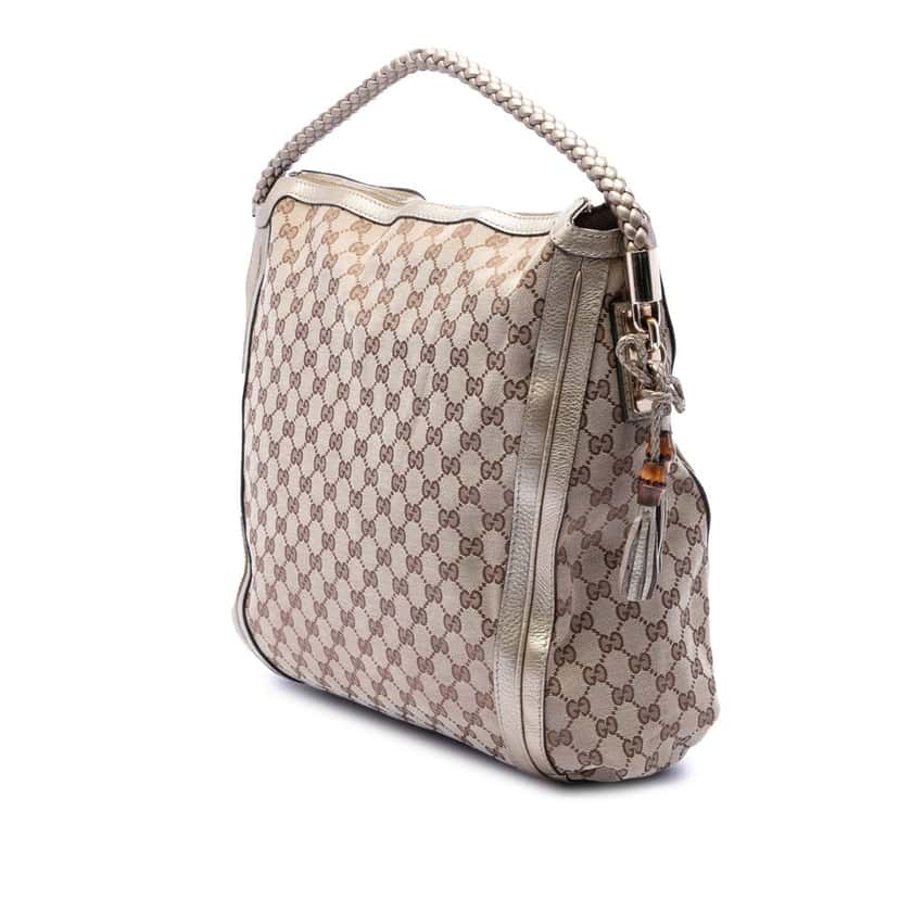 Gucci Large GG Canvas Bella Shoulder Bag Beige Very good condition - Back View