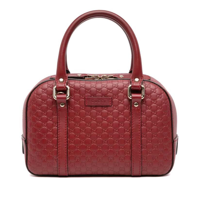 Gucci Small Microguccissima Bree Satchel Red Leather Very good condition - Front View