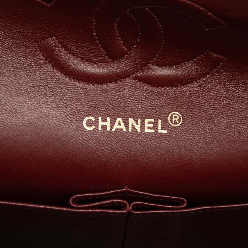 Chanel Medium Classic Lambskin Double Flap Black Leather Very good condition - Box View
