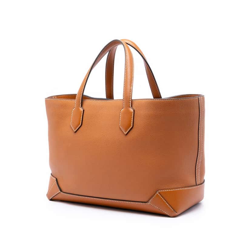 Hermès Evercolor Epsom Maxibox Cabas 30 Brown Leather Very good condition - Back View