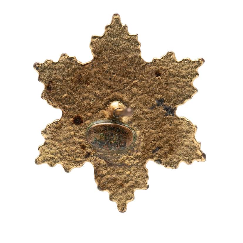 Chanel CC Gold Plated Enamel Snowflake Push Back Earrings Gold Metal Very good condition - Inside View