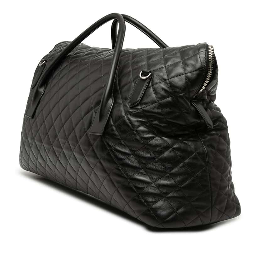 Saint Laurent Quilted Calfskin ES Giant Travel Bag Black Leather Very good condition - Back View