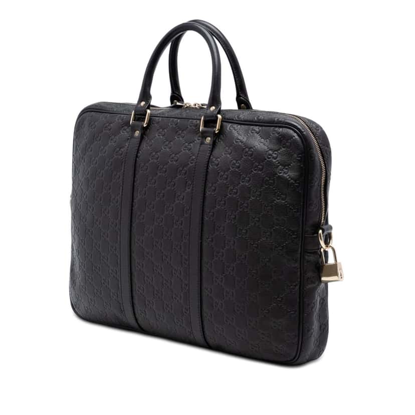 Gucci Guccissima Business Bag Brown Leather Very good condition - Back View