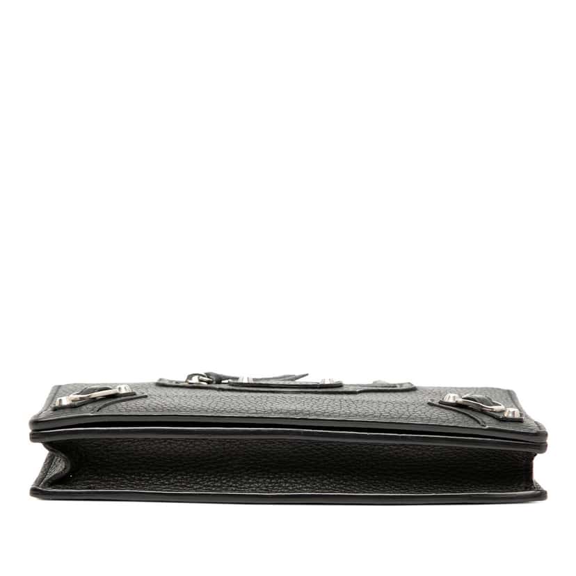 Balenciaga Leather Metal Plate City Wallet on Chain Black Leather Very good condition - Inside View
