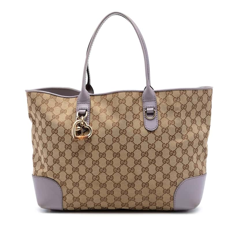 Gucci GG Canvas Heart Bit Tote Beige Very good condition - Front View