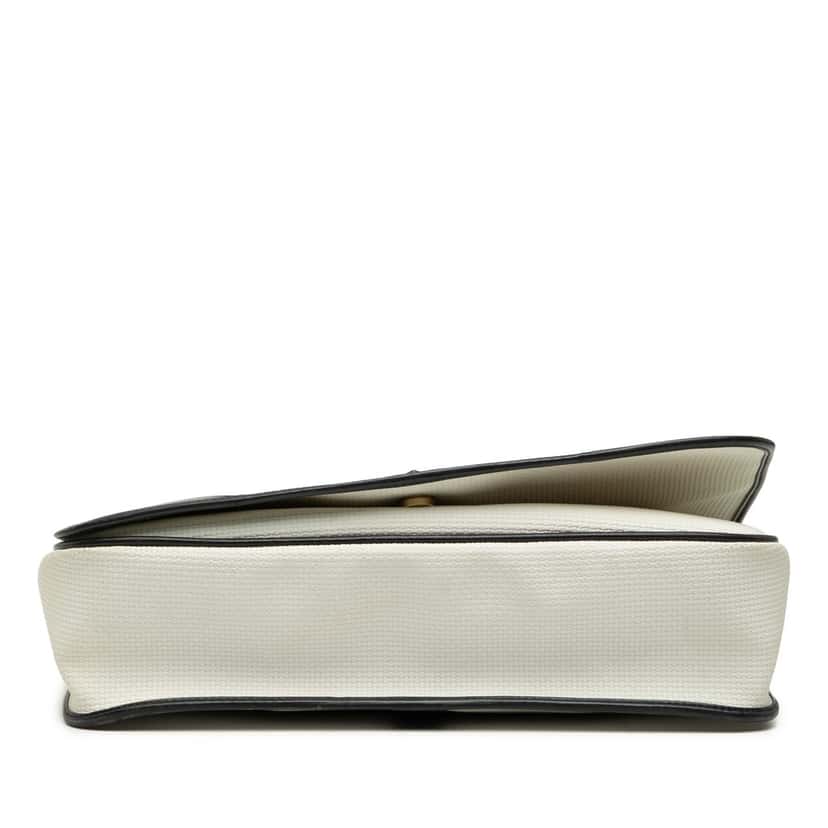 Saint Laurent Leather Trimmed Canvas Messenger Bag White Very good condition - Inside View